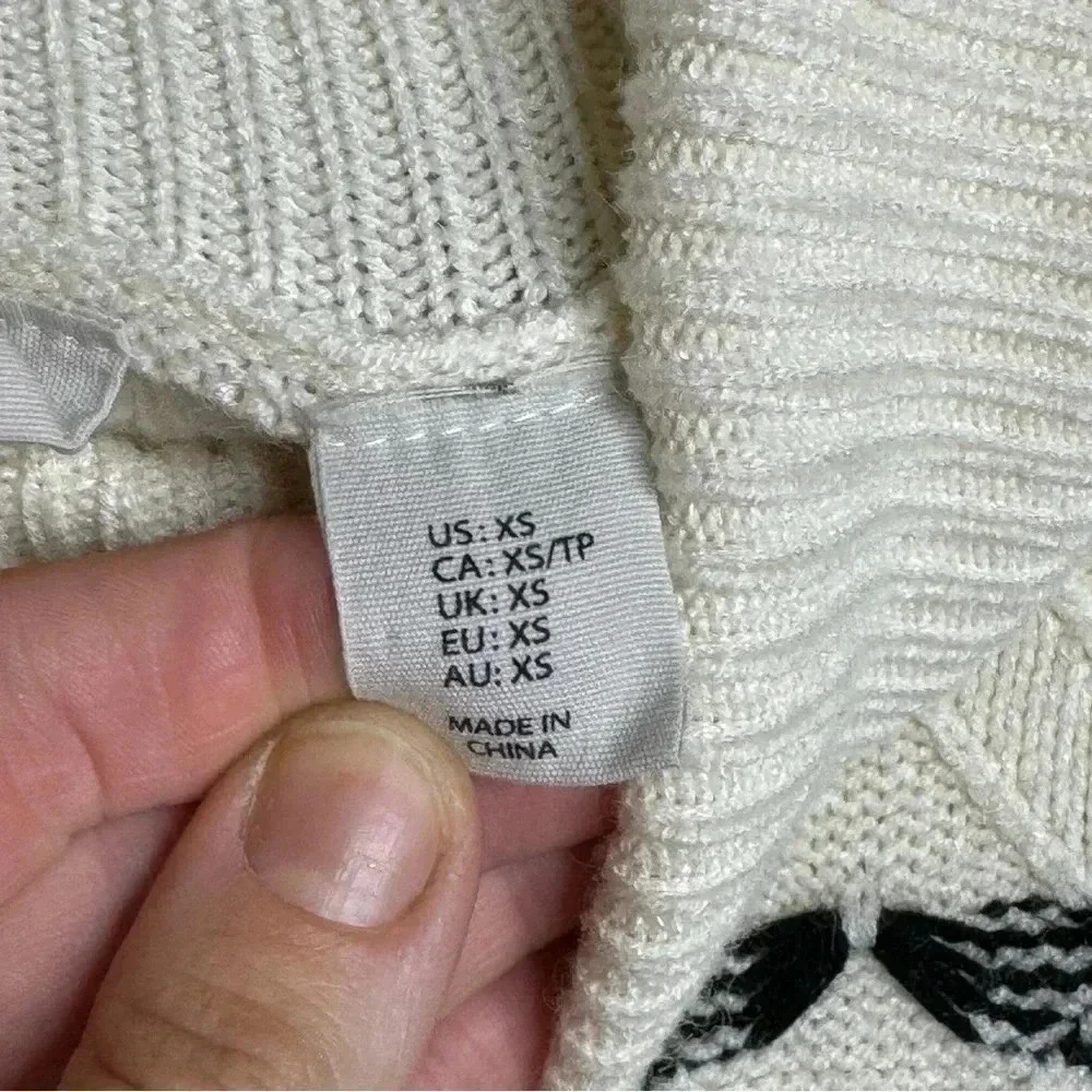 Joie Women’s Cream/Black Striped Turtleneck Sweater Women’s size XS